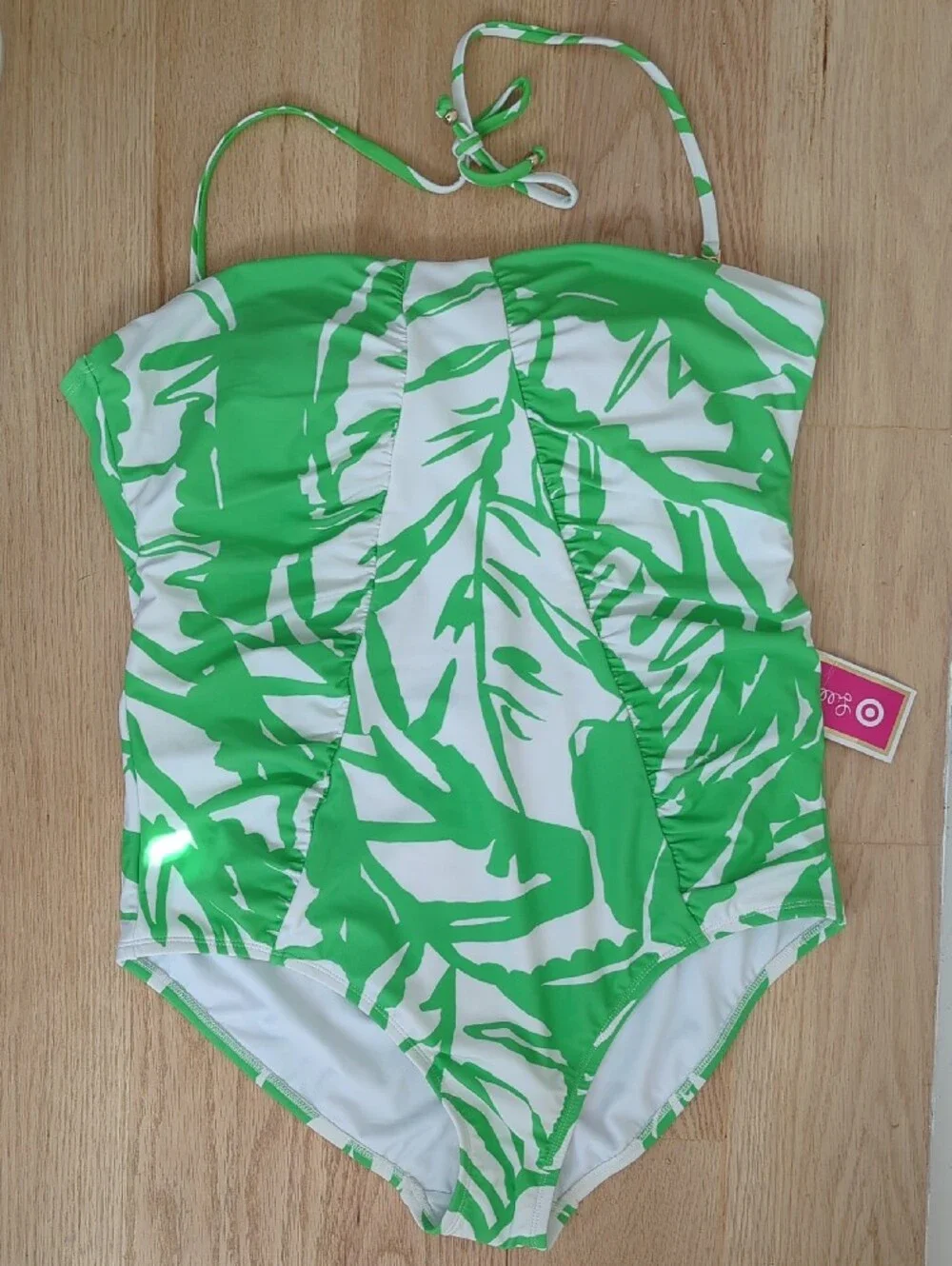 NWT Lilly Pulitzer For Target Bright Green & White Tropical One-Piece Swimsuit - Picture 5 of 6